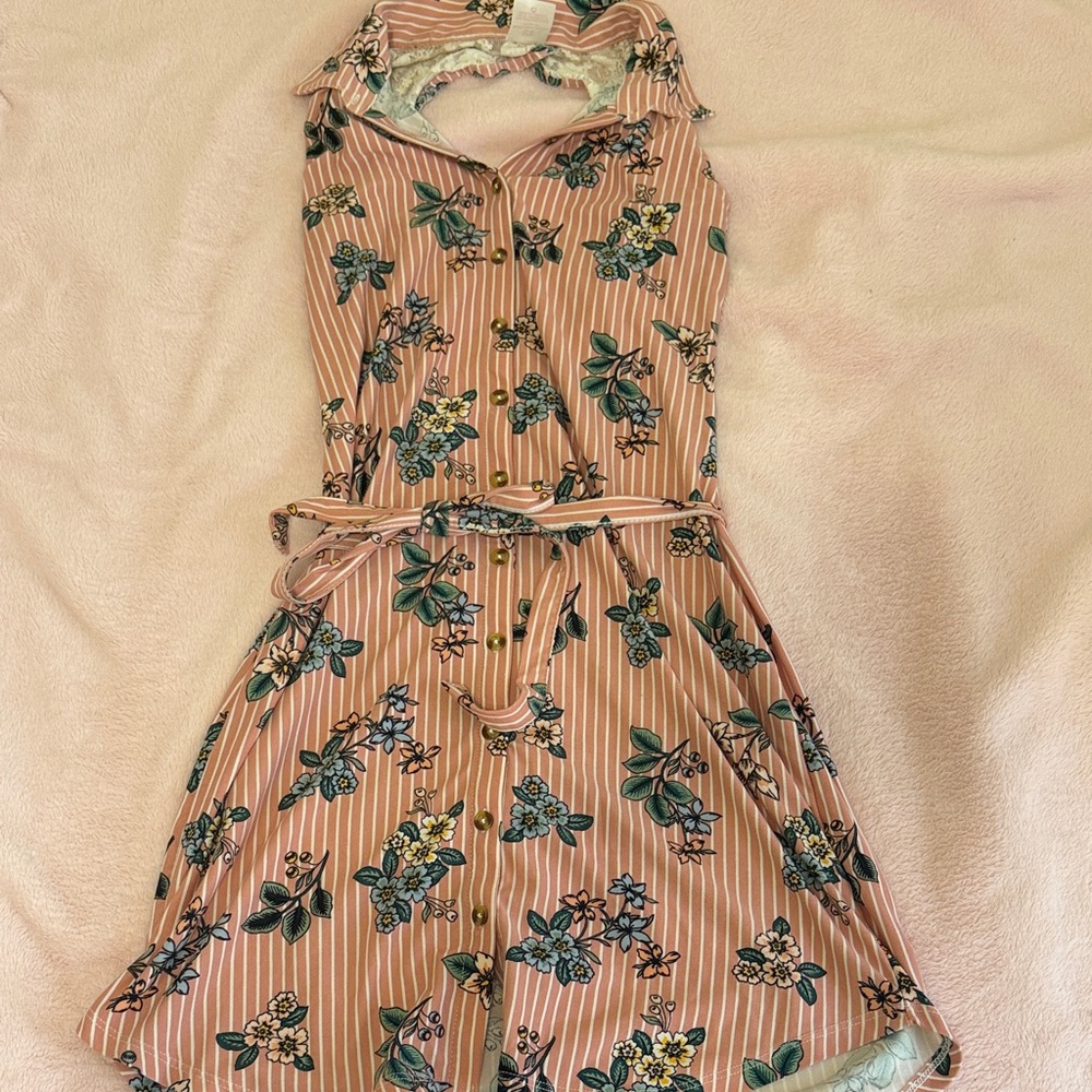 Floral Striped Mini Dress